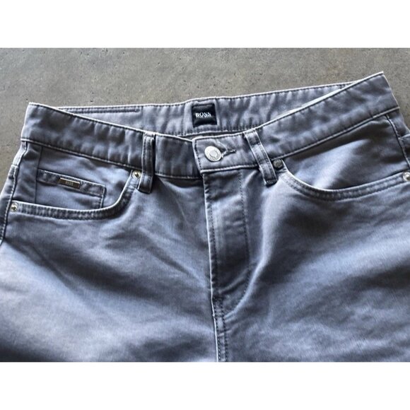 Hugo Boss Silver Gray Trousers Chinos Mens Casual W30 L32 Straight Pants - Picture 9 of 16